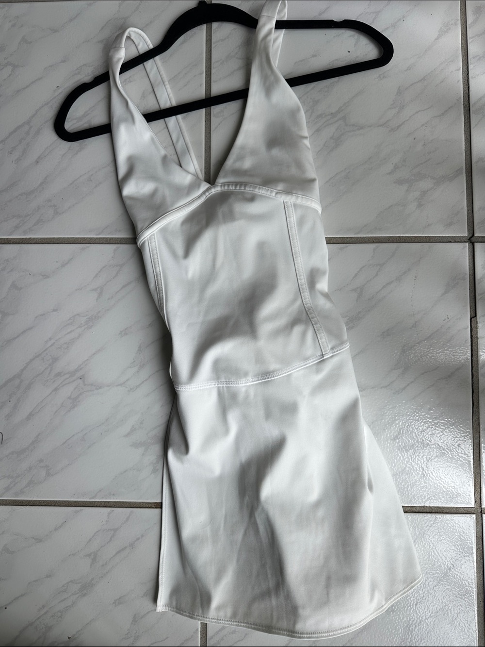 FP Movement by Free People White V-Neck Mini Dress